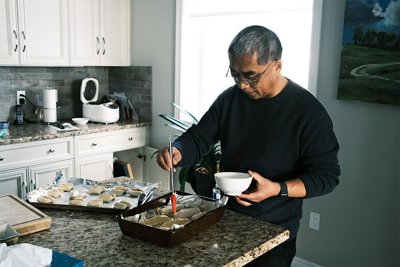 man in kitchen